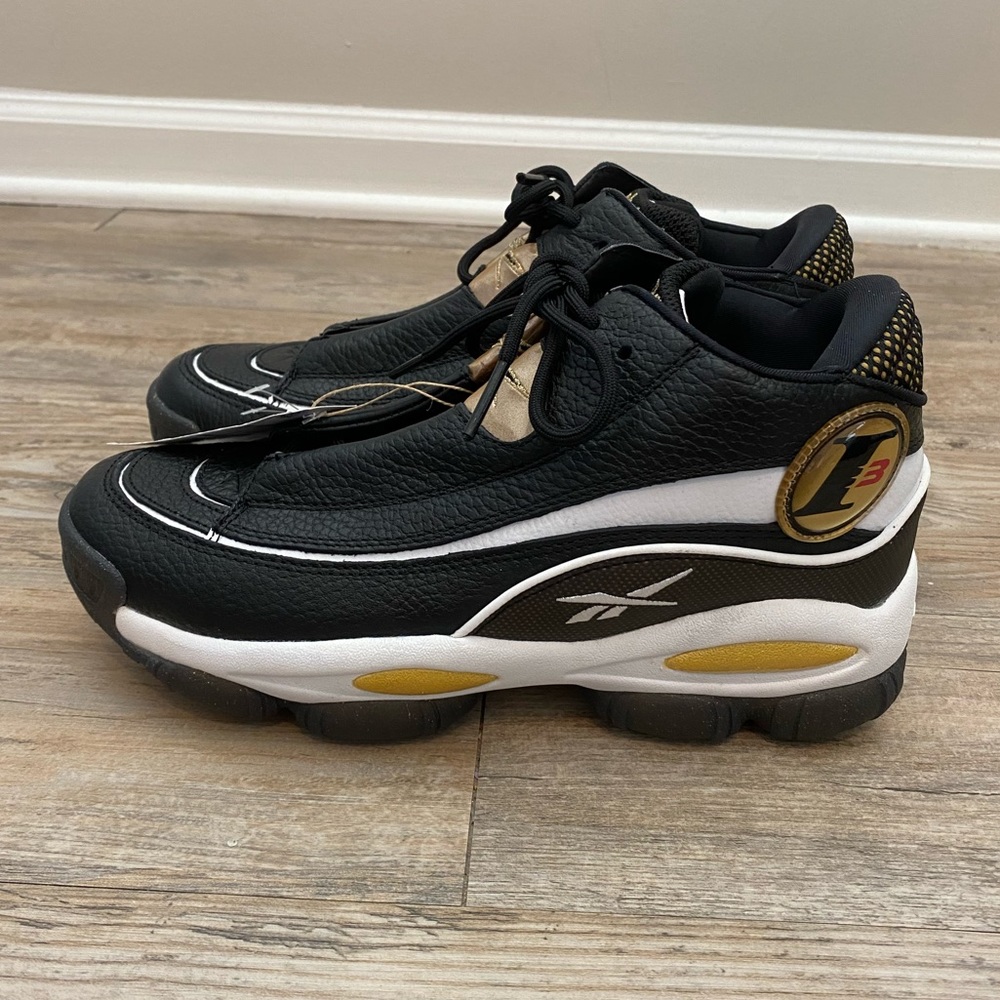 NWT Mens Reebok Allen Iverson The Answer DMX Black/Gold Retro Basketball Shoes